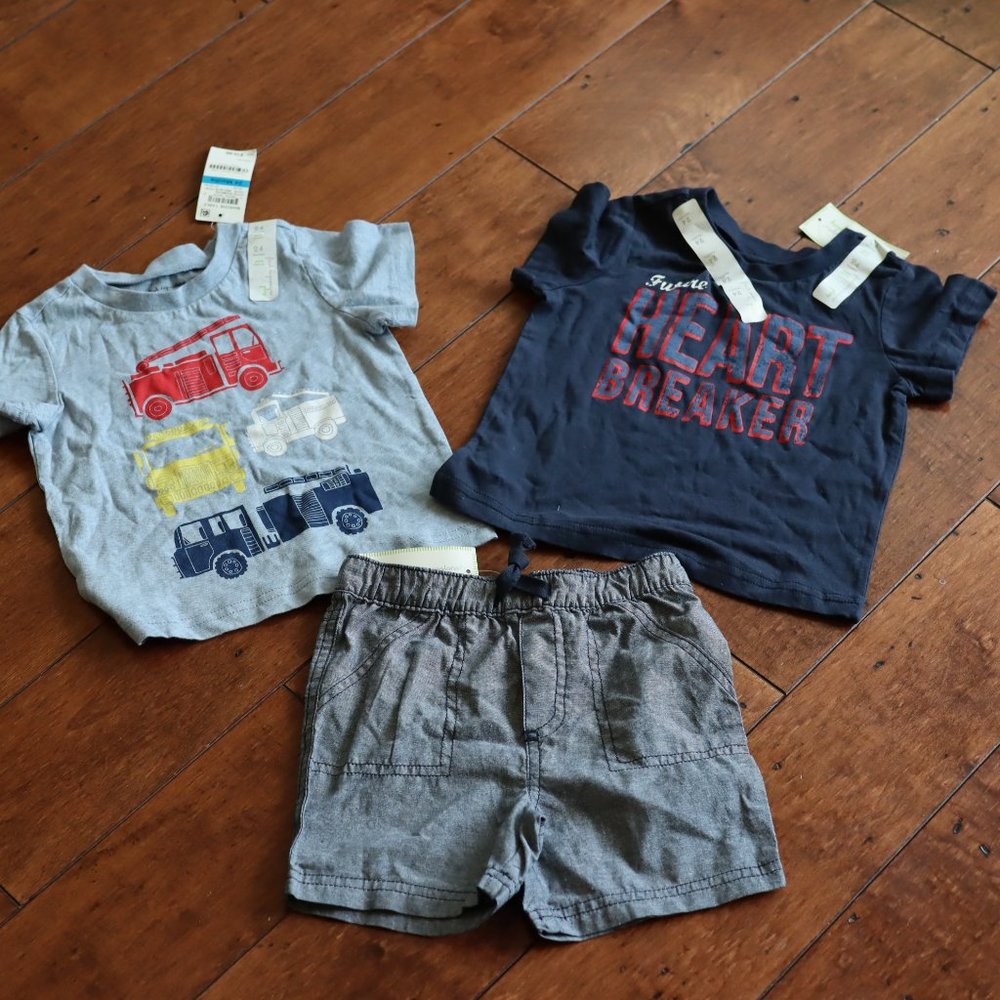 NWT First Impressions Blue Shirts Shorts 24M